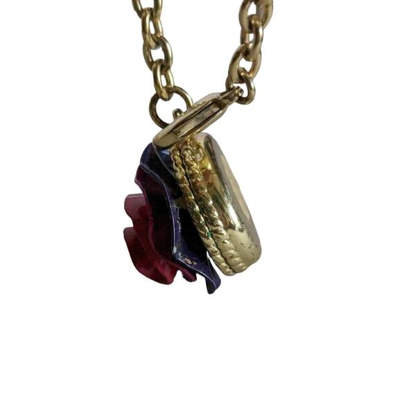 Lola Marc Jacobs Flower Perfume Chain Bracelet 7" Cream Solid Enamel Charm Gold - Picture 5 of 8